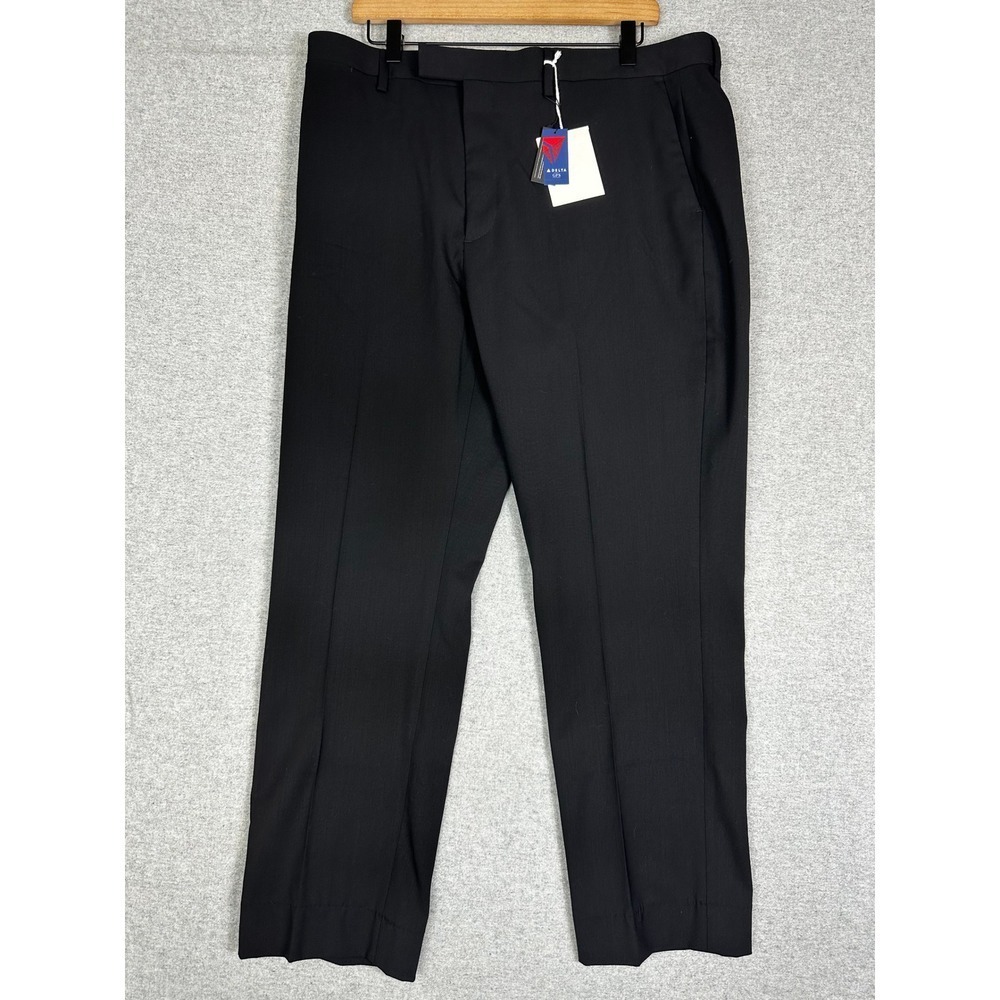 Delta GPS Pants Mens 35x28 Black Wool Blend Dress Cordura Stretch‎ Pilot NEW